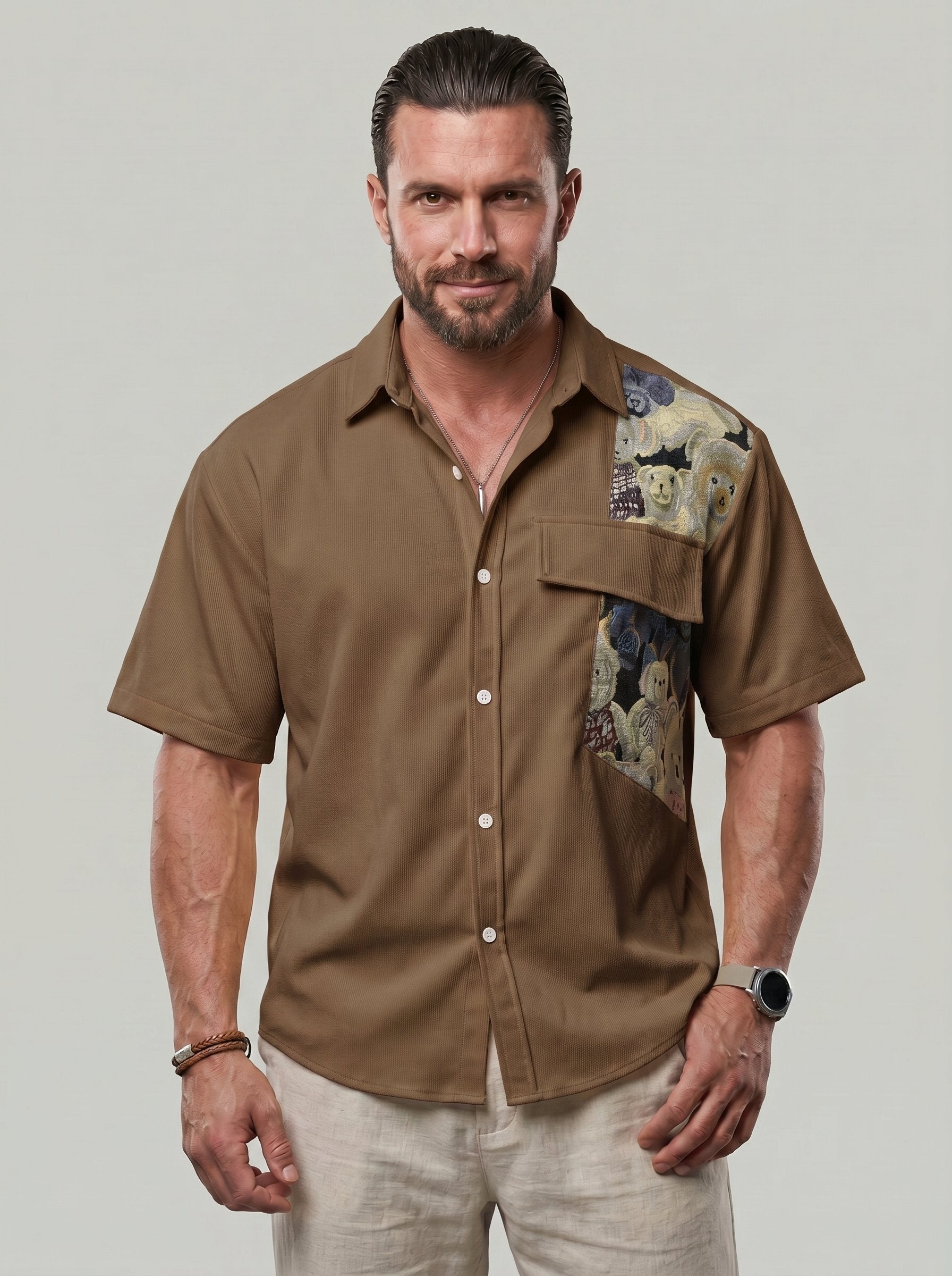 KZZ Men's Summer Short-Sleeve Shirt