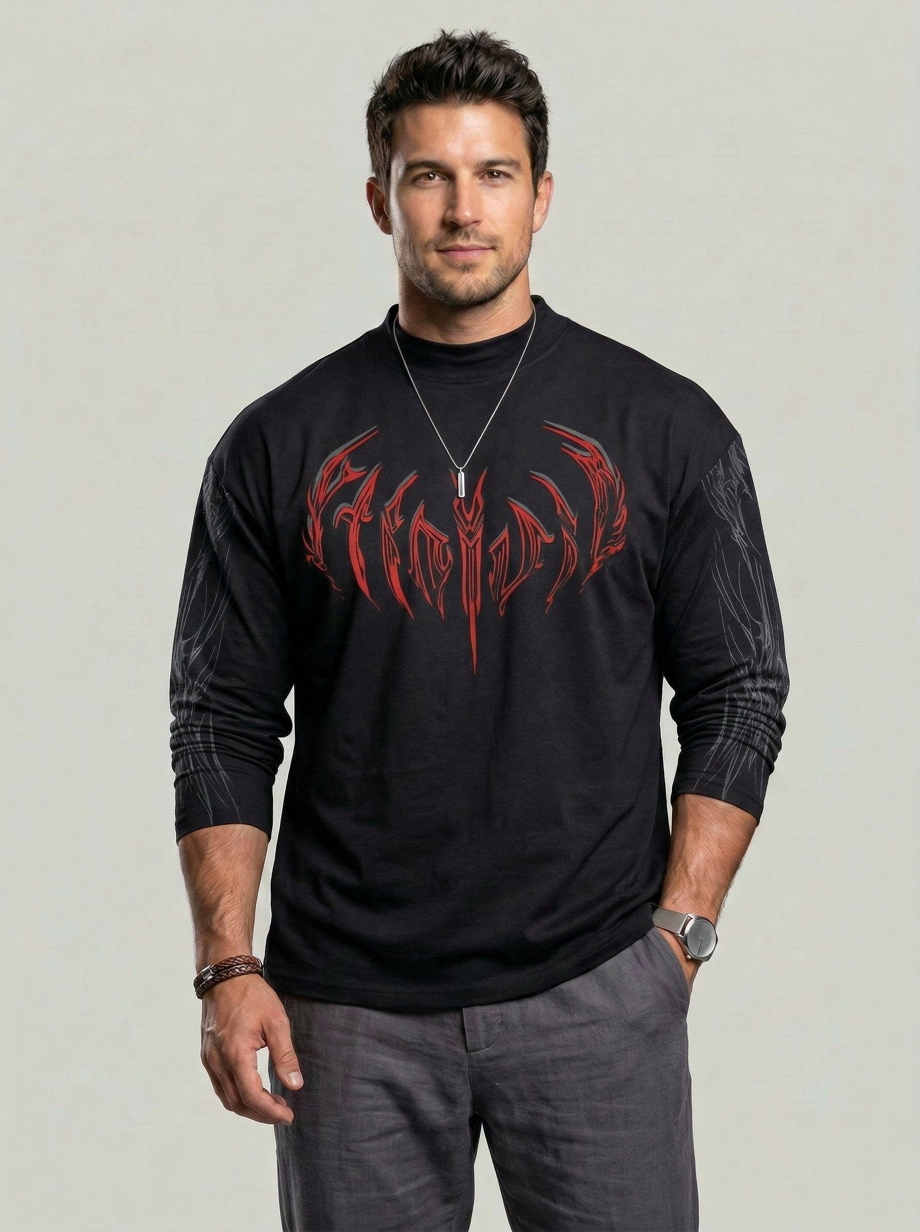 KZZ Men's Slim Fit Long Sleeve Sports Shirt