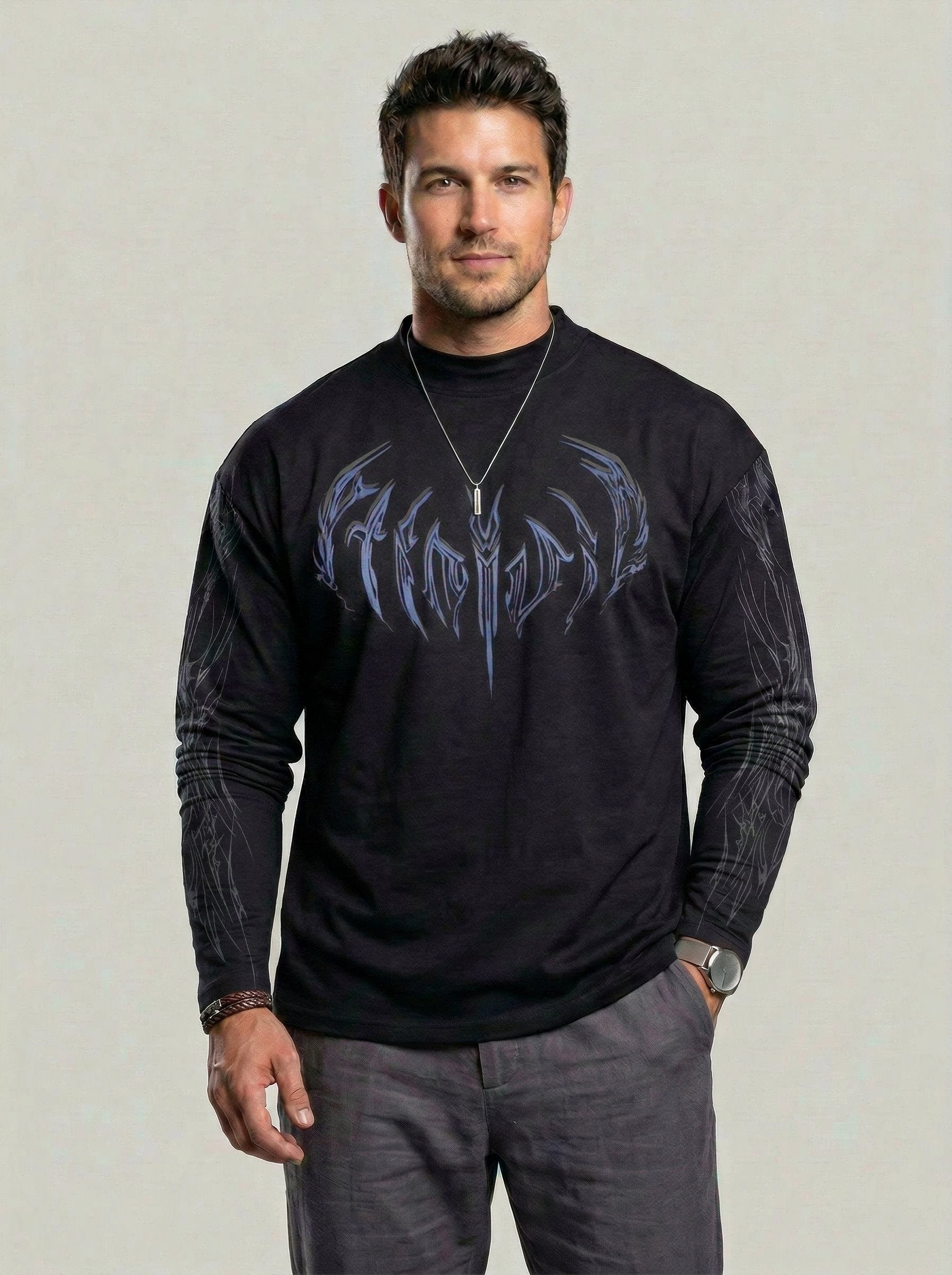 KZZ Men's Slim Fit Long Sleeve Sports Shirt
