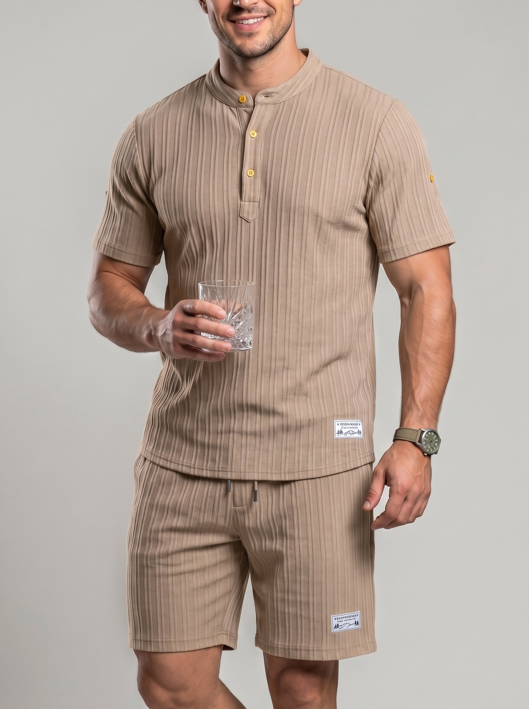 KZZMen's Solid-Color Summer Shorts Set