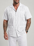 KZZ Men's Short-Sleeve Collared Shirt
