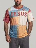 KZZ Paneled Printed Loose-Fit T-Shirt