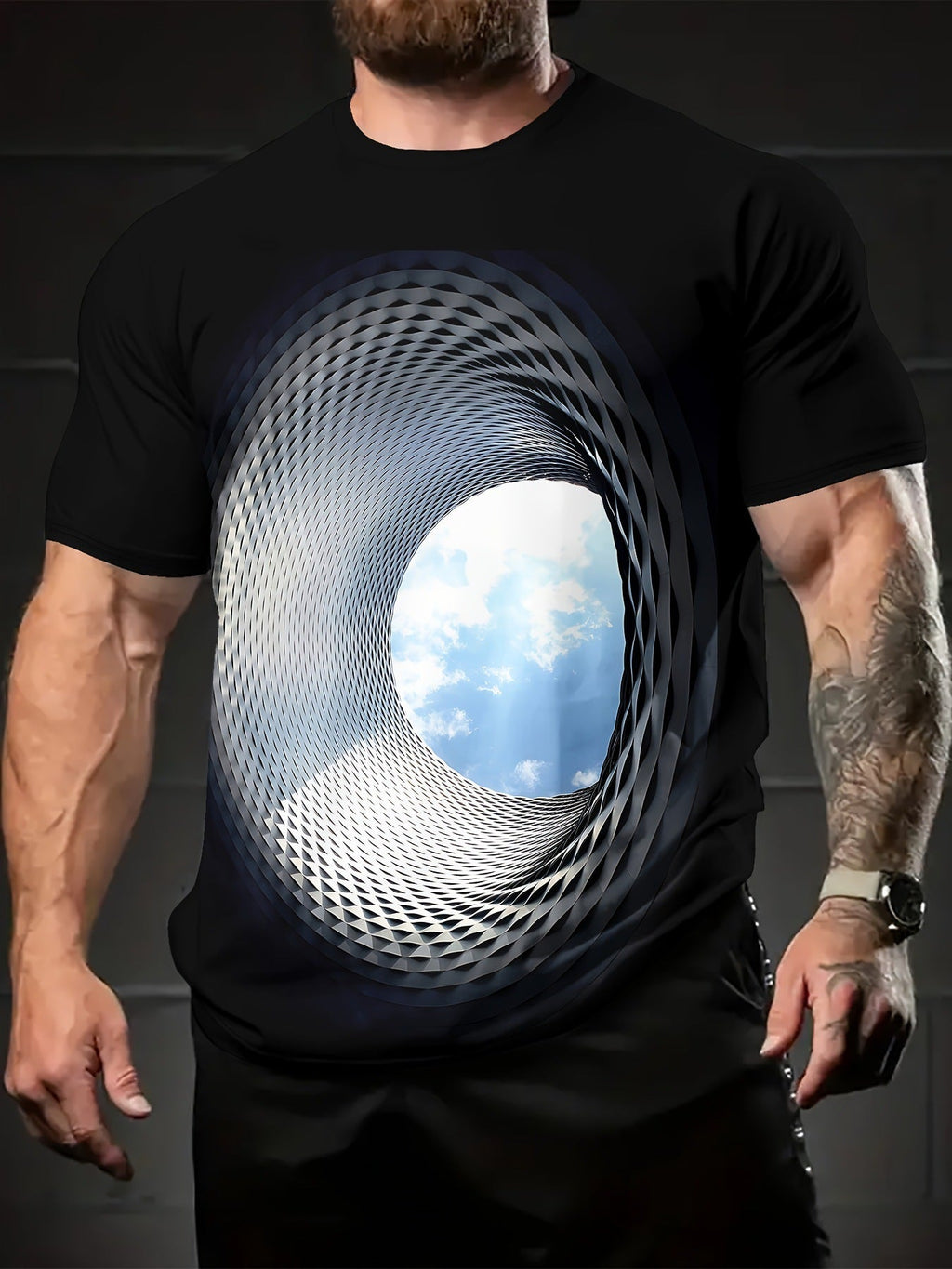 KZZ Men's Crew-Neck Short-Sleeve T-Shirt