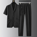 KZZ Short-sleeve polo shirt paired with solid-colored trousers