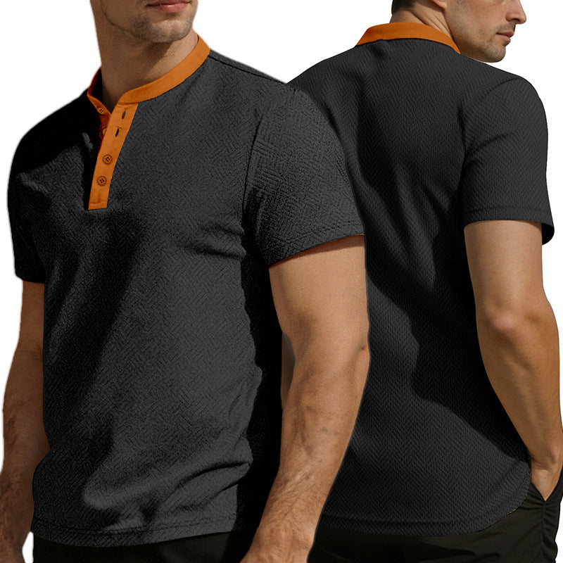 KZZ Men's Breathable Solid-Color Casual T-Shirt