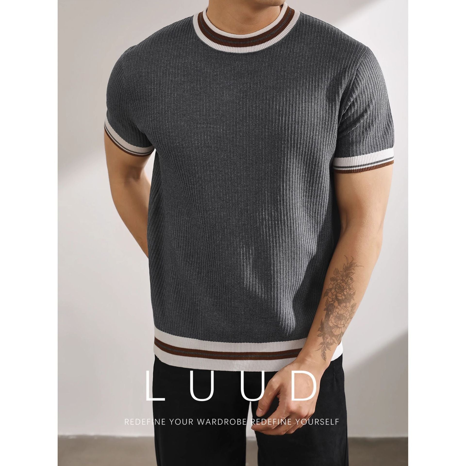 KZZ Casual Short-Sleeve Pullover Knit Top