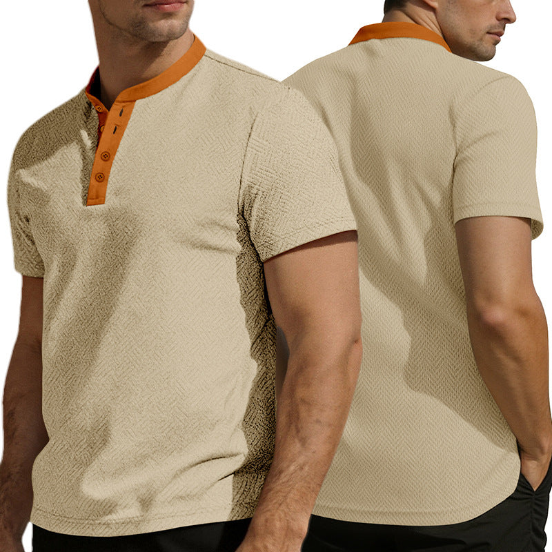 KZZ Men's Breathable Solid-Color Casual T-Shirt