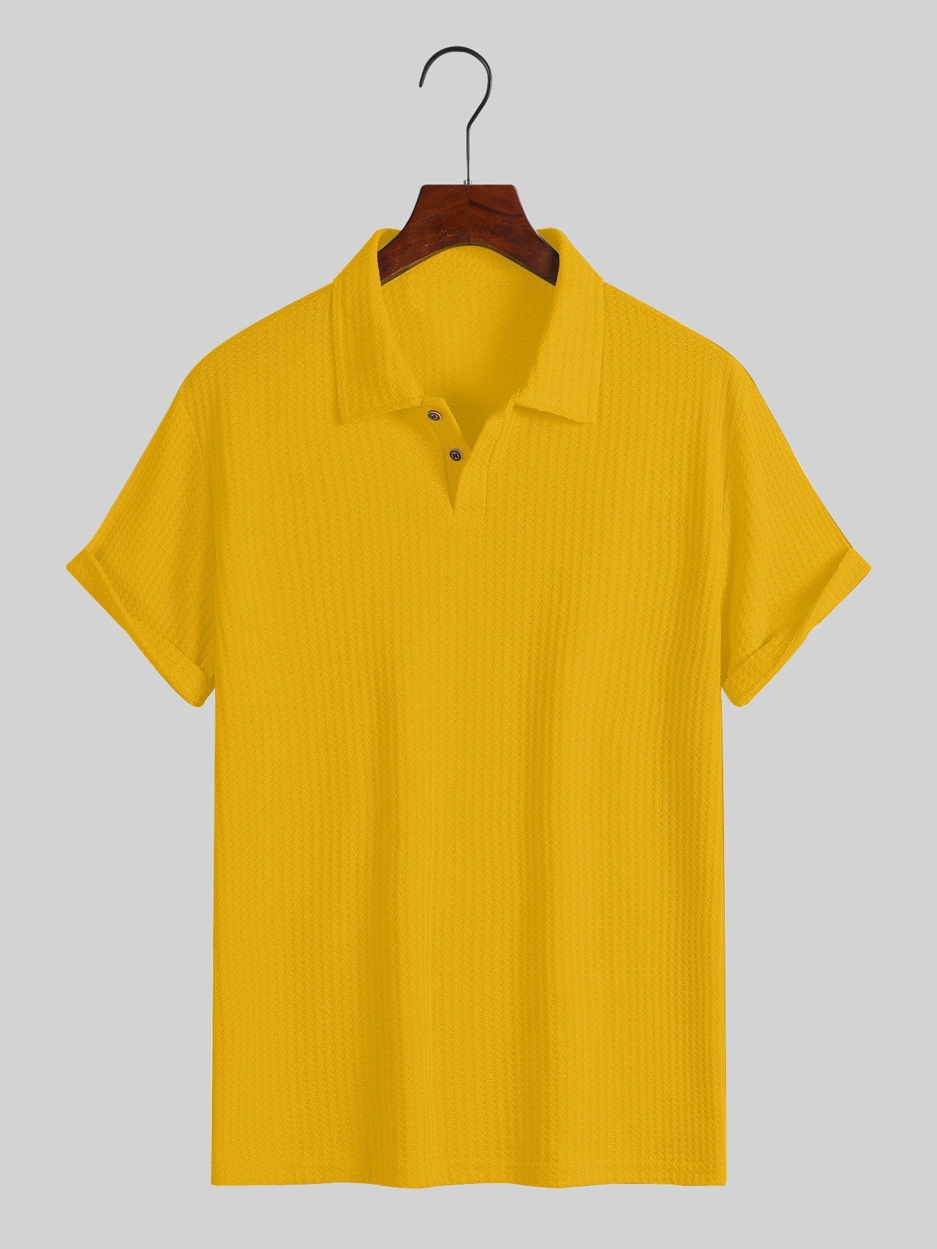 KZZ Men's solid color pique knit polo shirt