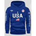 KZZ print hoodie men's fleece sweatshirt, United States letter print unisex casual