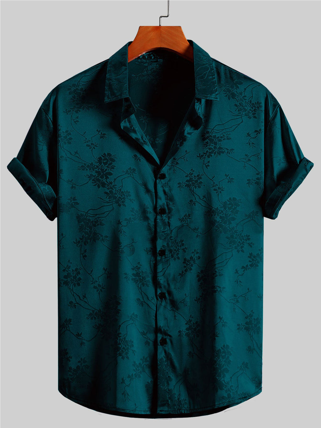 KZZ Men's Embroidered Short-Sleeve Shirt