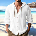 KZZ Men's Casual Long-Sleeve Hooded Shirt