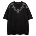 KZZ Men's Graphic Embroidery Drop Shoulder Tee