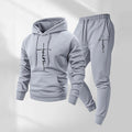 KZZ Printed Hoodie and Drawstring Sweatpants Set