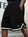 KZZ Men's casual loose striped shorts