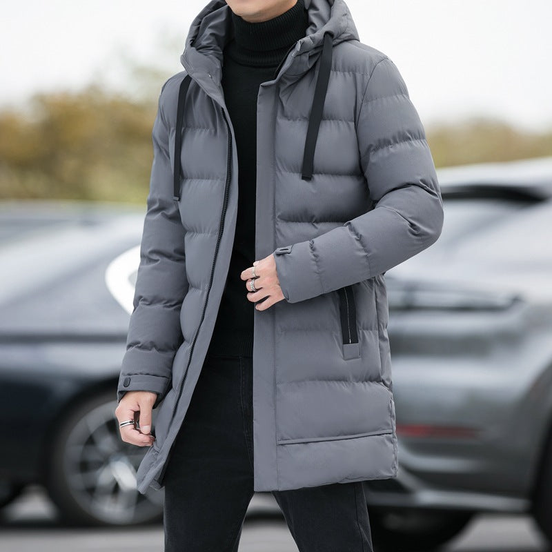 KZZ Men's Heavy-Duty Windproof Winter Coat - Thickened Full-Zip Hooded Jacket