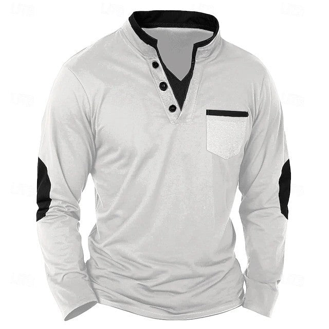 KZZ Men's versatile spring, autumn, and winter collar shirt