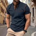 KZZ Men's Regular Fit Short Sleeve Top, Casual Sport Shirt