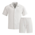 KZZ Men's solid color summer vacation set