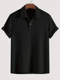 KZZ Men's Plain Jacquard Knit Polo Shirt
