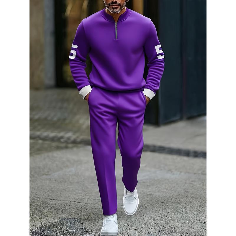 KZZ casual fashion men's digital printed sportswear set