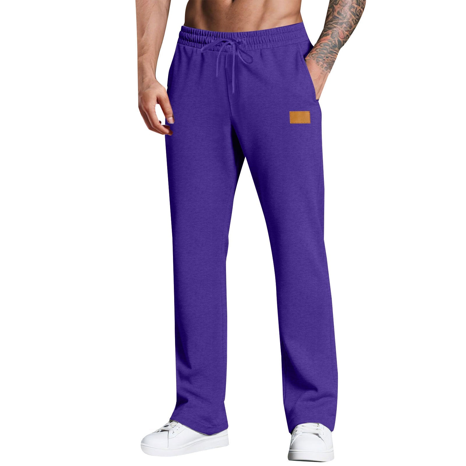 KZZ Men's Long Pants With Drawstring Versatile Casual Sweatpants