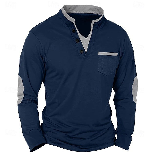 KZZ Men's versatile spring, autumn, and winter collar shirt