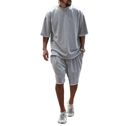 KZZ Casual Loose Fit Solid Sports Sets