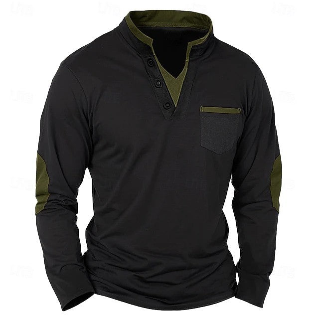 KZZ Men's versatile spring, autumn, and winter collar shirt