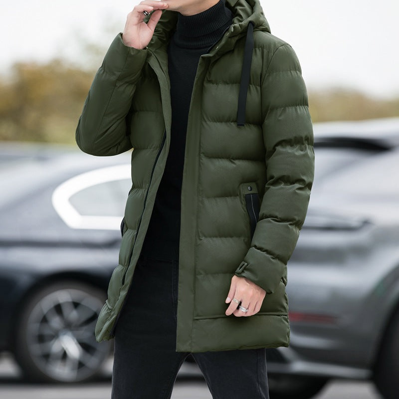 KZZ Men's Heavy-Duty Windproof Winter Coat - Thickened Full-Zip Hooded Jacket