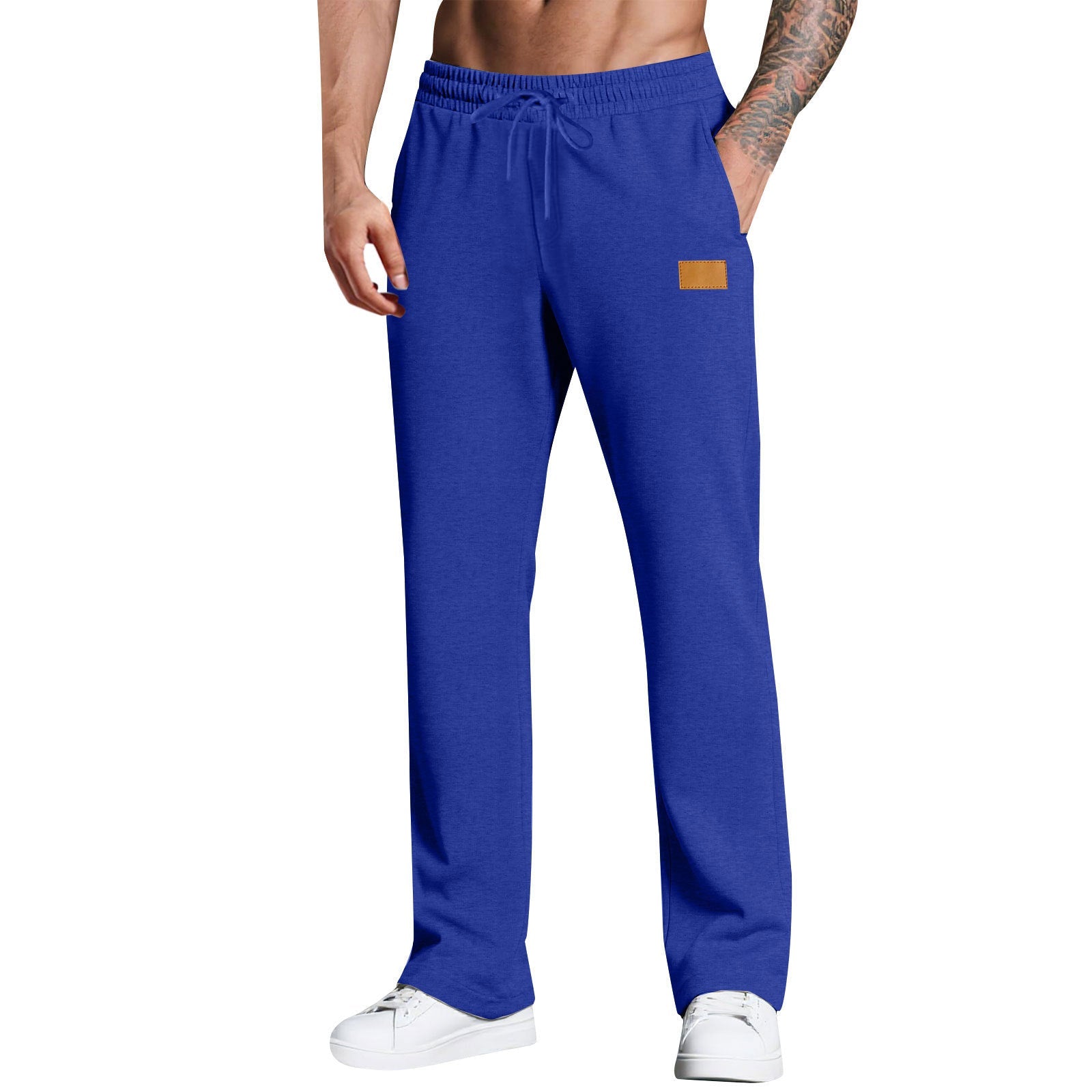 KZZ Men's Long Pants With Drawstring Versatile Casual Sweatpants