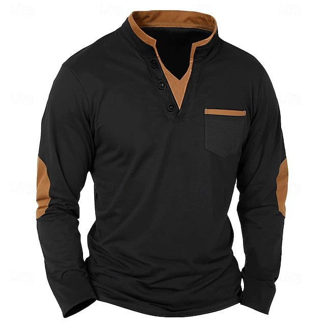 KZZ Men's versatile spring, autumn, and winter collar shirt