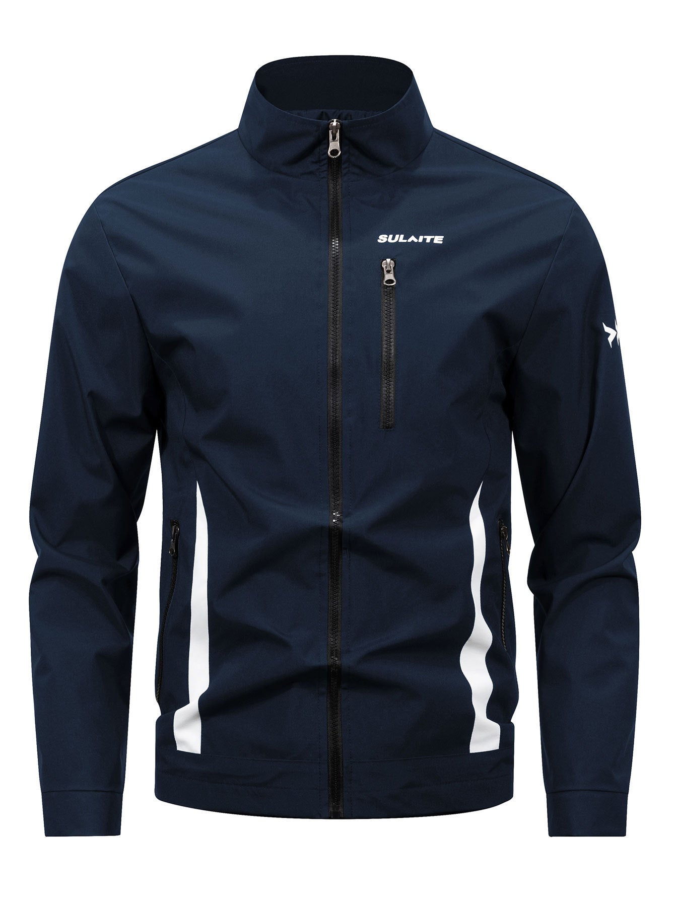 KZZ  Men's spliced contrasting letter racing jacket
