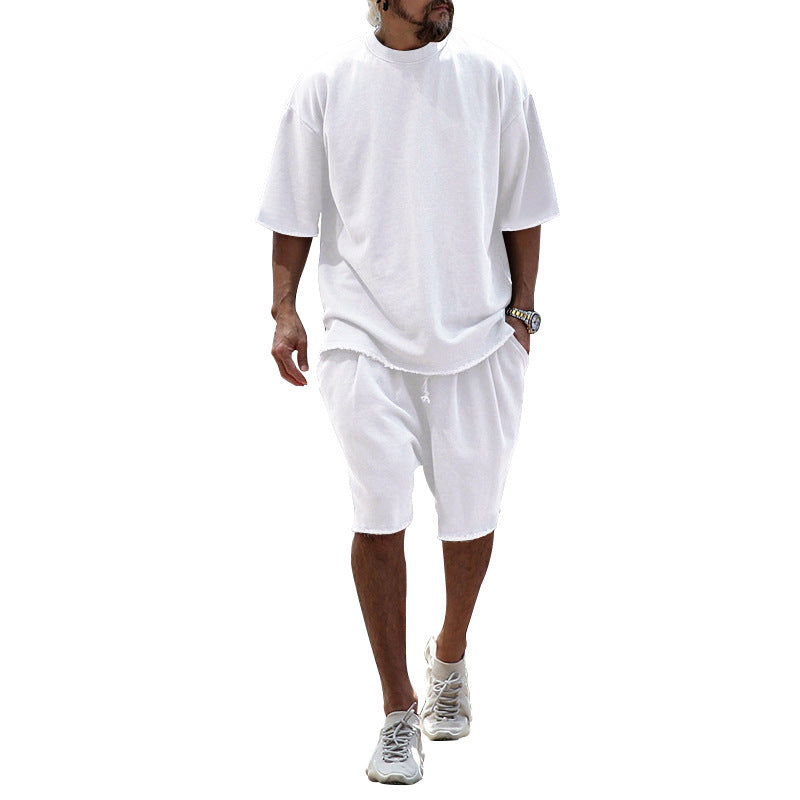 KZZ Casual Loose Fit Solid Sports Sets