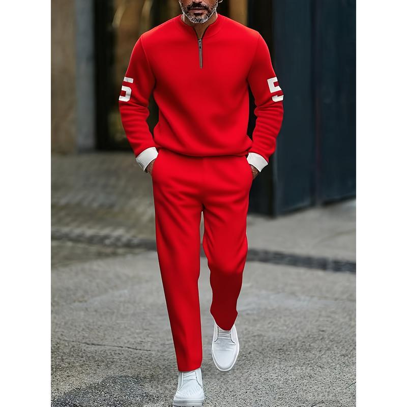 KZZ casual fashion men's digital printed sportswear set
