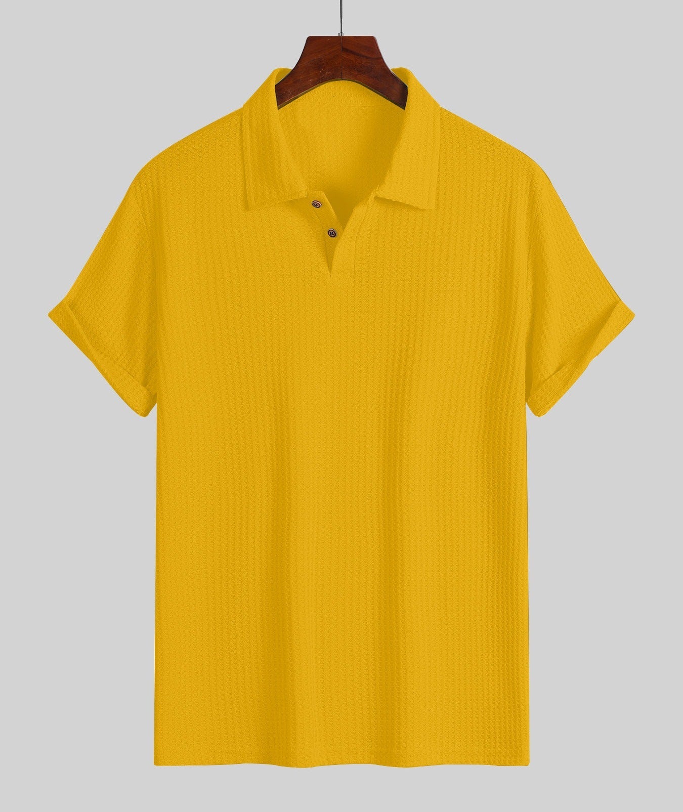 KZZ Men's Plain Jacquard Knit Polo Shirt