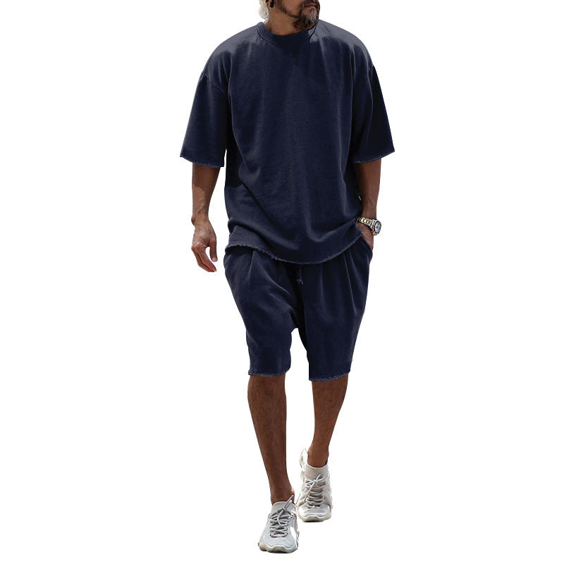 KZZ Casual Loose Fit Solid Sports Sets