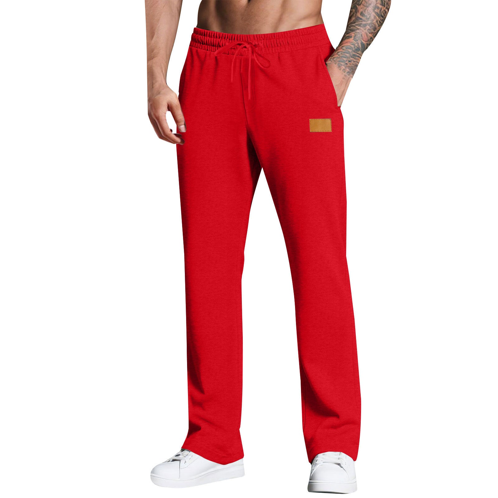 KZZ Men's Long Pants With Drawstring Versatile Casual Sweatpants