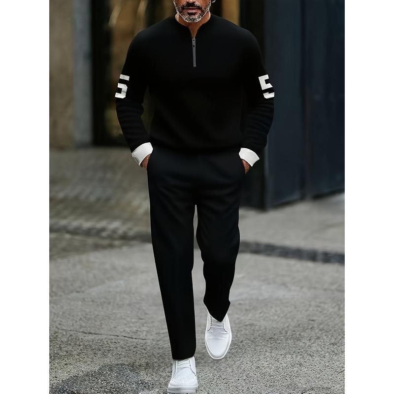 KZZ casual fashion men's digital printed sportswear set