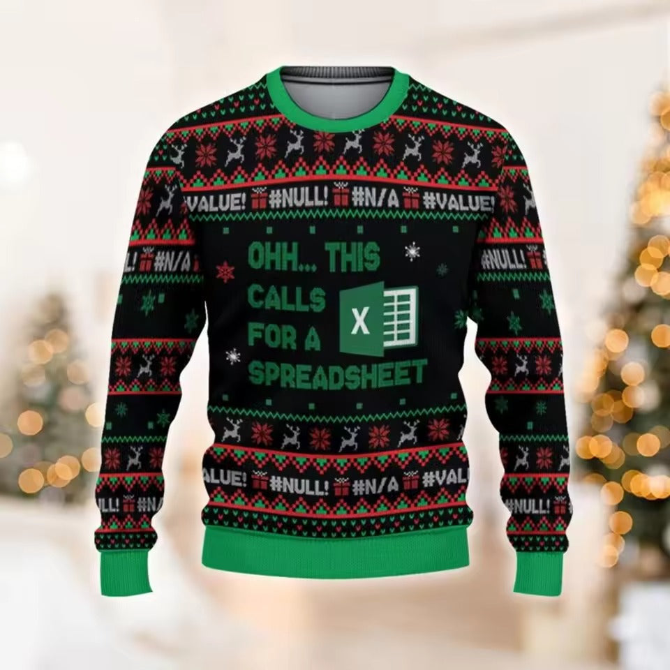 KZZ Men's Crew Neck Long Sleeve Christmas Sweatshirt