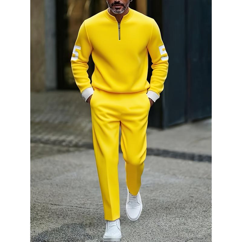 KZZ casual fashion men's digital printed sportswear set