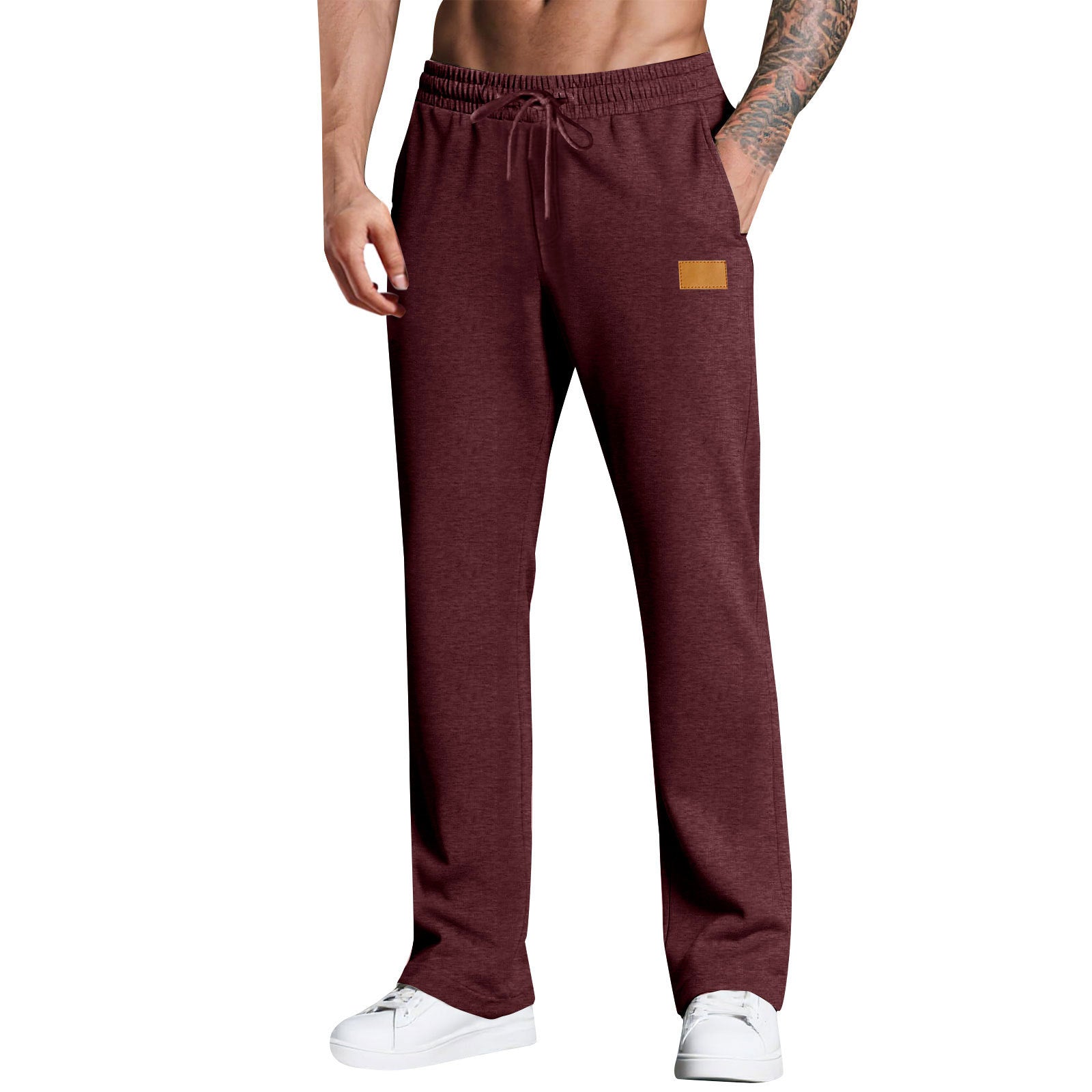 KZZ Men's Long Pants With Drawstring Versatile Casual Sweatpants