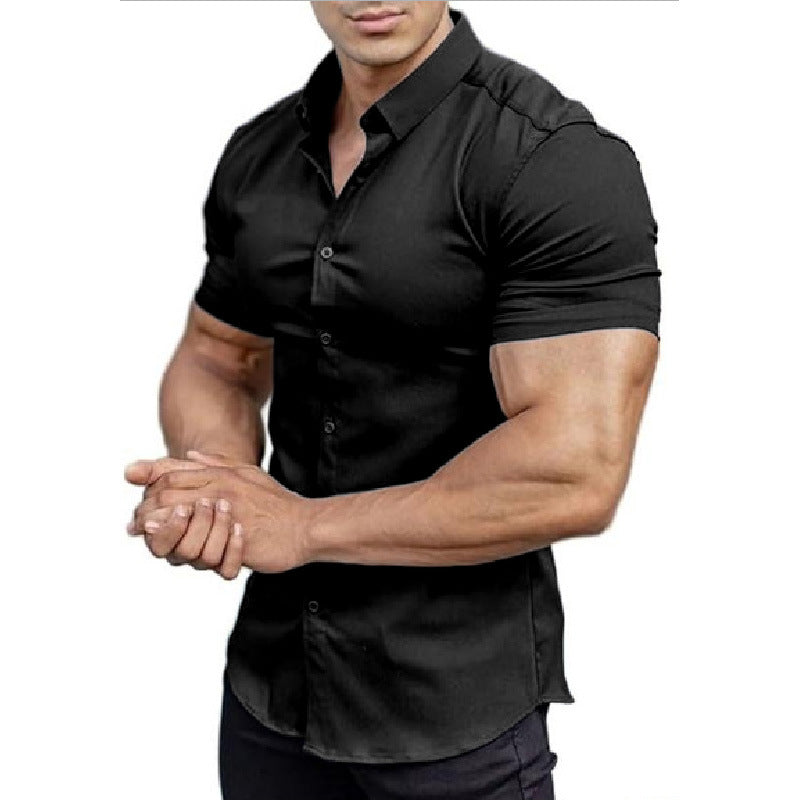 KZZ Men's short-sleeved printed shirt