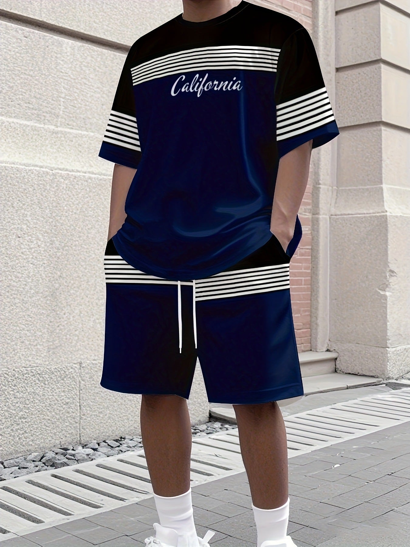 KZZ Men's Sporty Tee Short Set
