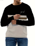 KZZ Men's Casual Long Sleeve Round Neck T-Shirt