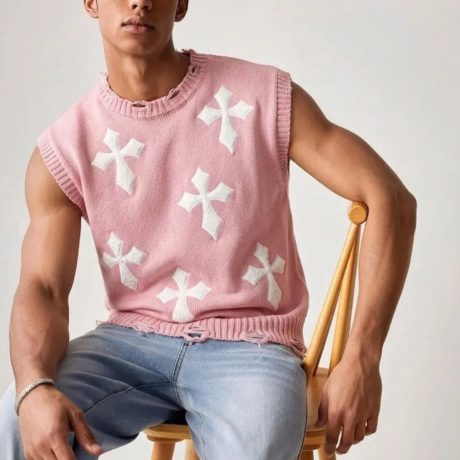 KZZ Street-Style Sleeveless Sweater