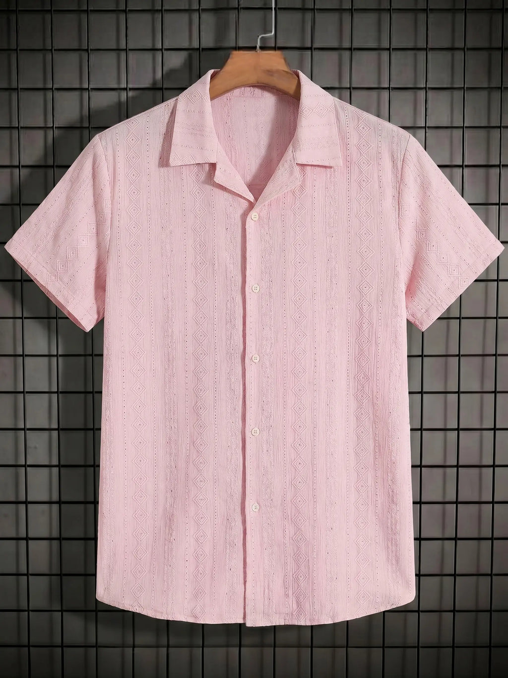 KZZ Men's Casual Short-Sleeve Shirt