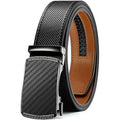 KZZ Mens Belt Leather Ratchet Easy Release Belt Dress and Casual Adjustable Belts