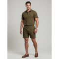 KZZ Men's New Stylish Jacquard Shirt and Shorts Set
