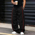 KZZ Men's Casual Striped Print Comfortable Straight-Leg Sweatpants