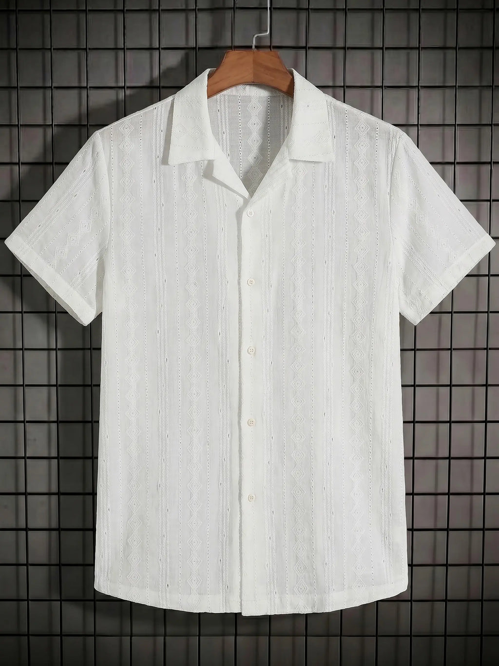 KZZ Men's Casual Short-Sleeve Shirt